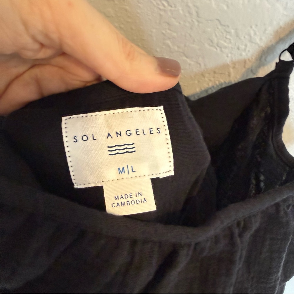 NWT Sol Angeles Gauze Black Maxi Dress M/L - Picture 10 of 12